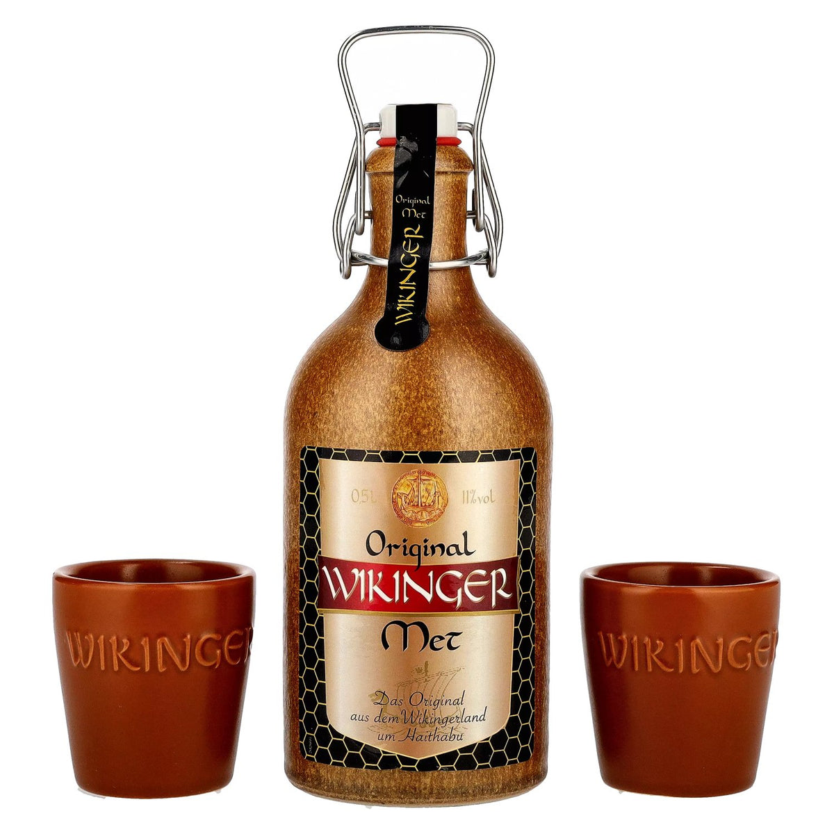 Wikinger Met Original 11% ABV, 0.5l in a clay jug with 2 clay cups