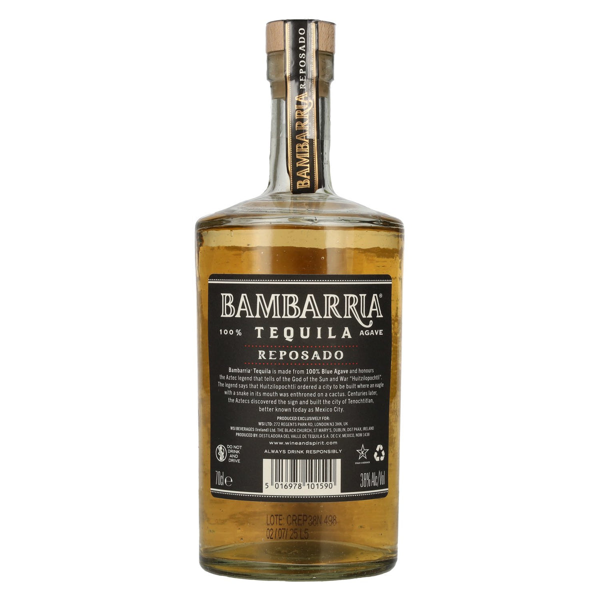 Bambarria Tequila Reposado 100 % agave, 38 % vol., 0,7 l