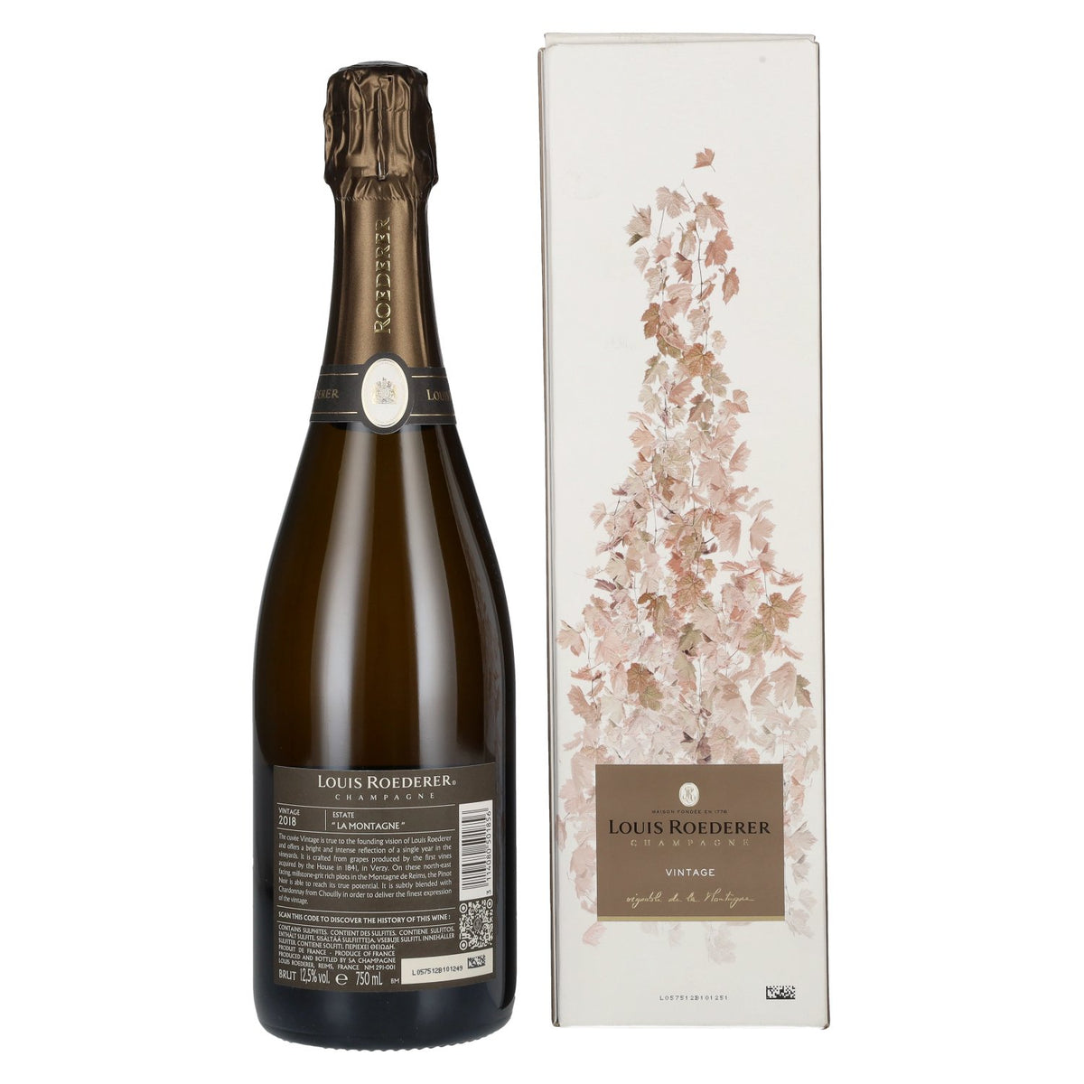 Louis Roederer Champagne VINTAGE 2018 12.5% ABV 0.75l in a gift box