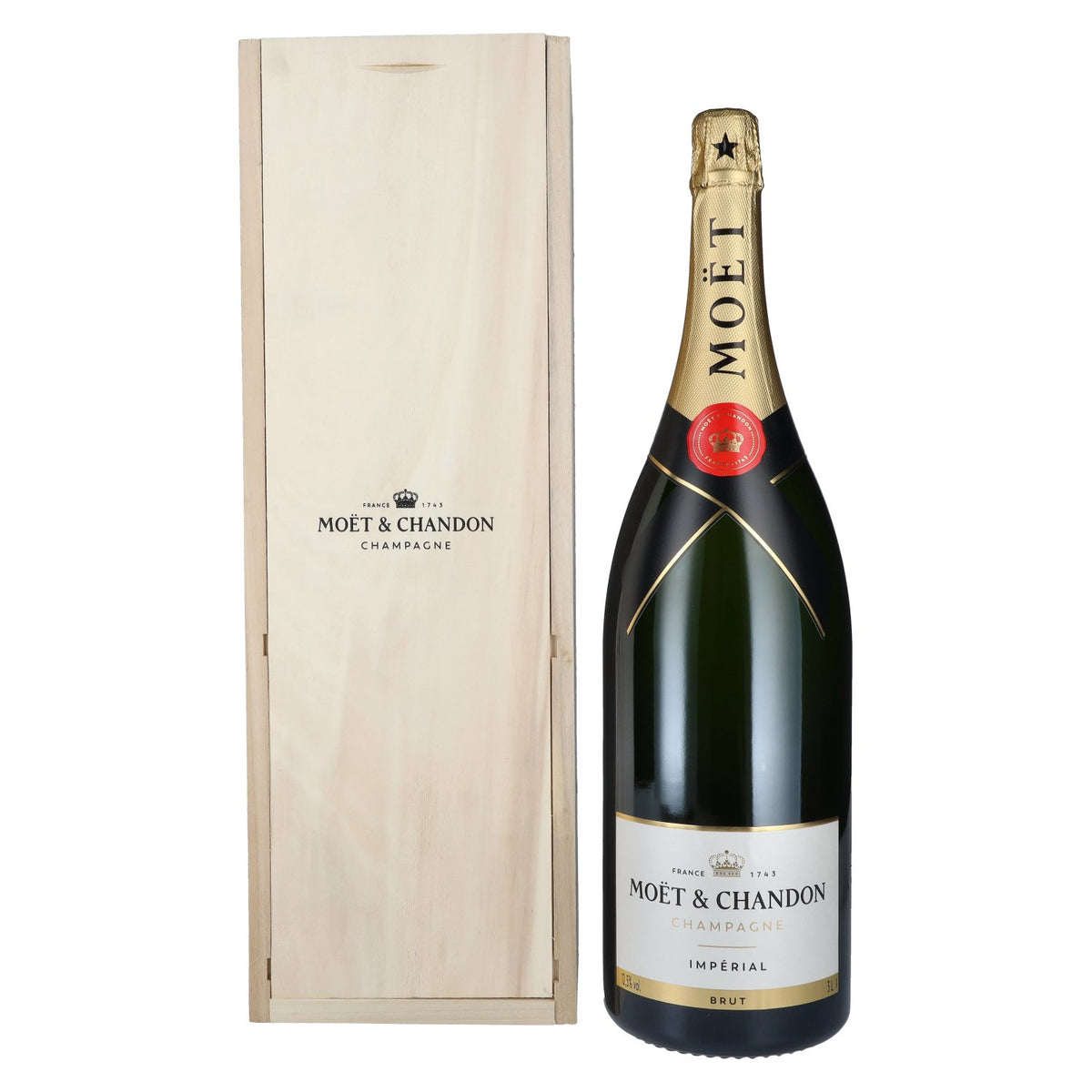 Moët &amp; Chandon IMPÉRIAL Brut Champagne, 12.5% vol., 3 litres, in a wooden case