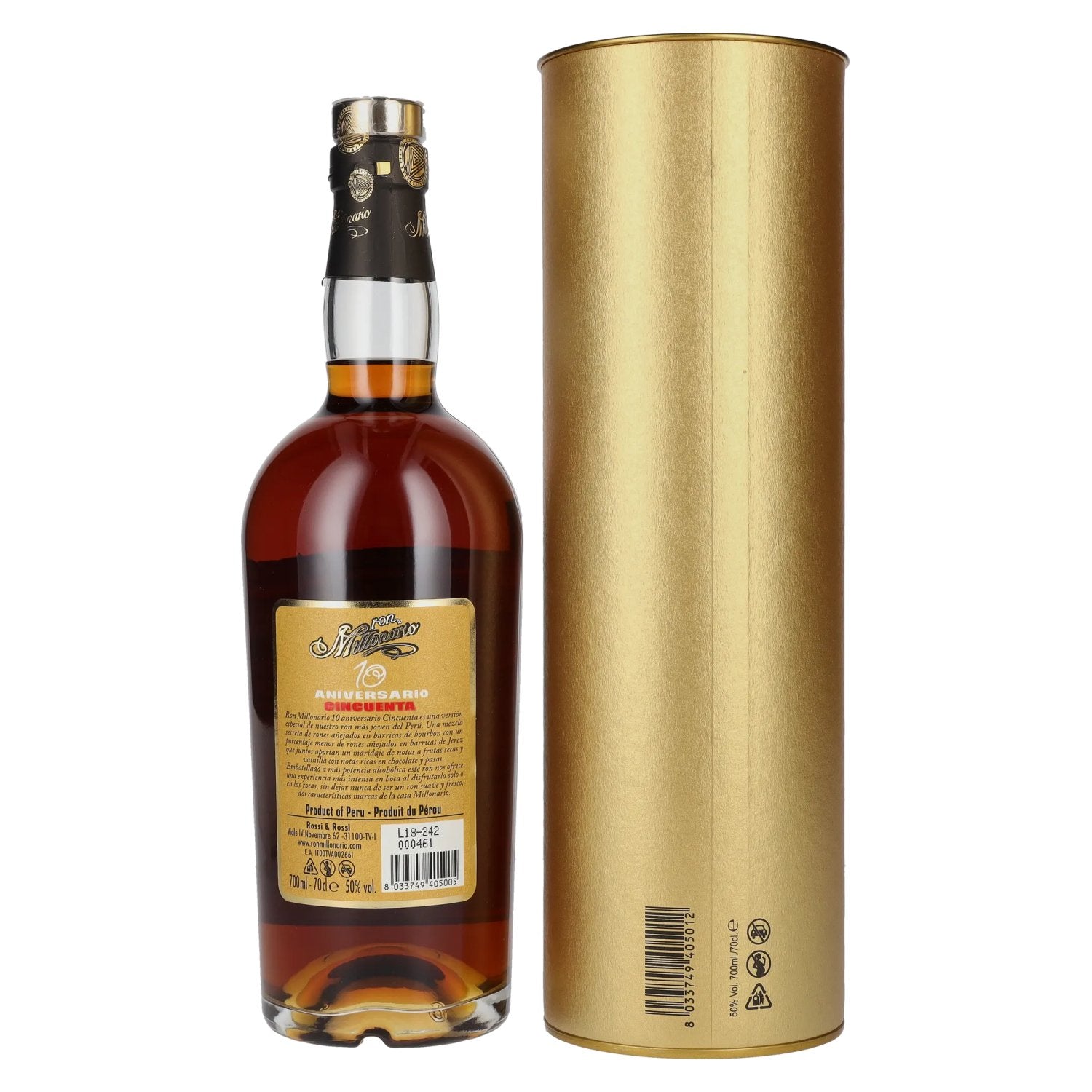 Ron Millonario 10 Aniversario Cincuenta Rum 50% Vol. 0,7l in gift box