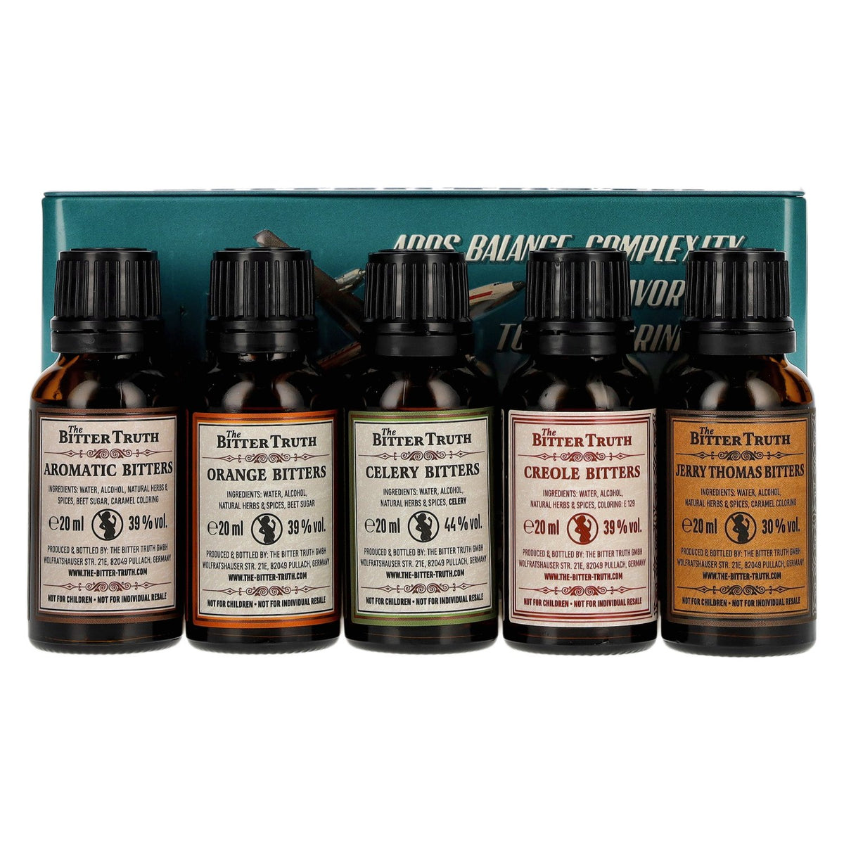 The Bitter Truth Cocktail Bitters Traveler's Set 38,2% Vol. 5x0,02l in Tinbox