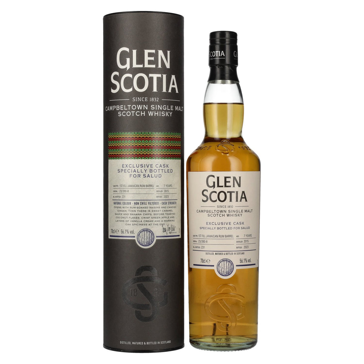Glen Scotia 7 Years Old Single Malt Scotch Whisky 56.1% ABV 0.7l in a gift box