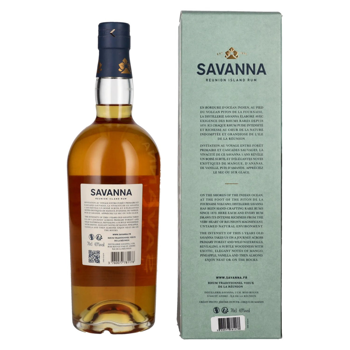 Savanna 5 Years Old Traditionnel Reunion Island Rum 43% Vol. 0,7l in Geschenkbox