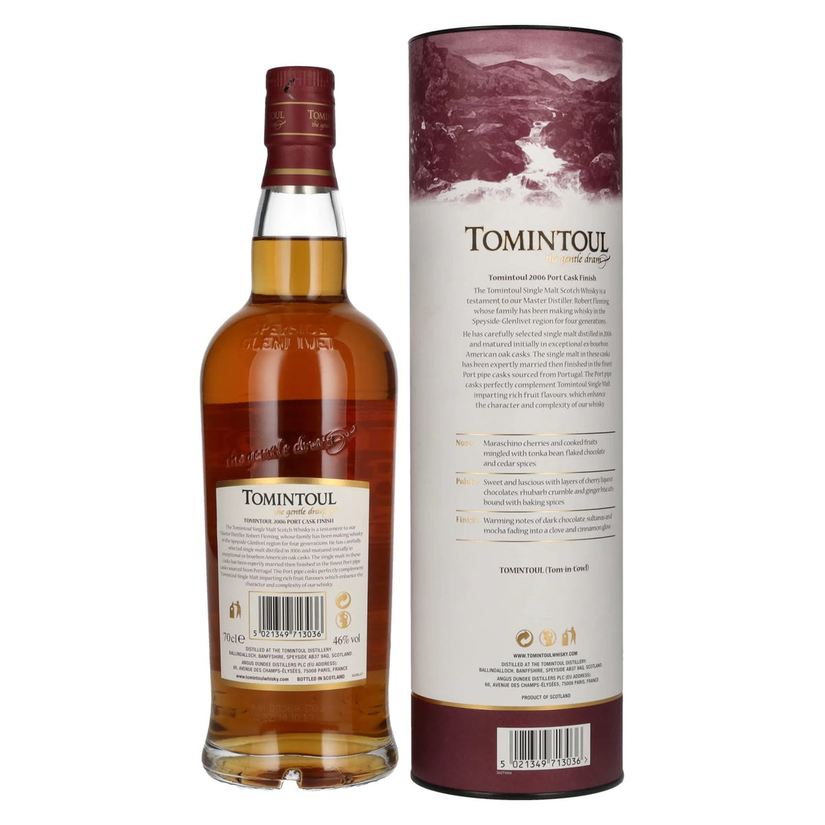 Tomintoul 15 Years Old PORT CASKS Finish Limited Edition 2006 46% vol. 0,7 l in geschenkverpakking