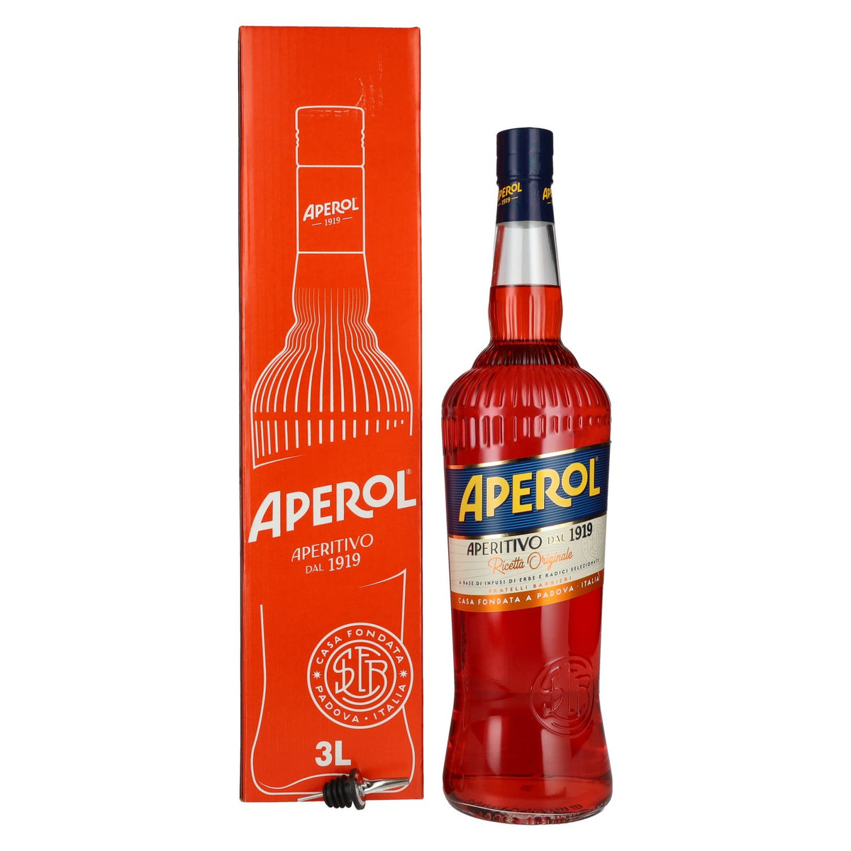 Aperol Aperitivo 11% ABV, 3 litres, in a gift box with a bottle pourer