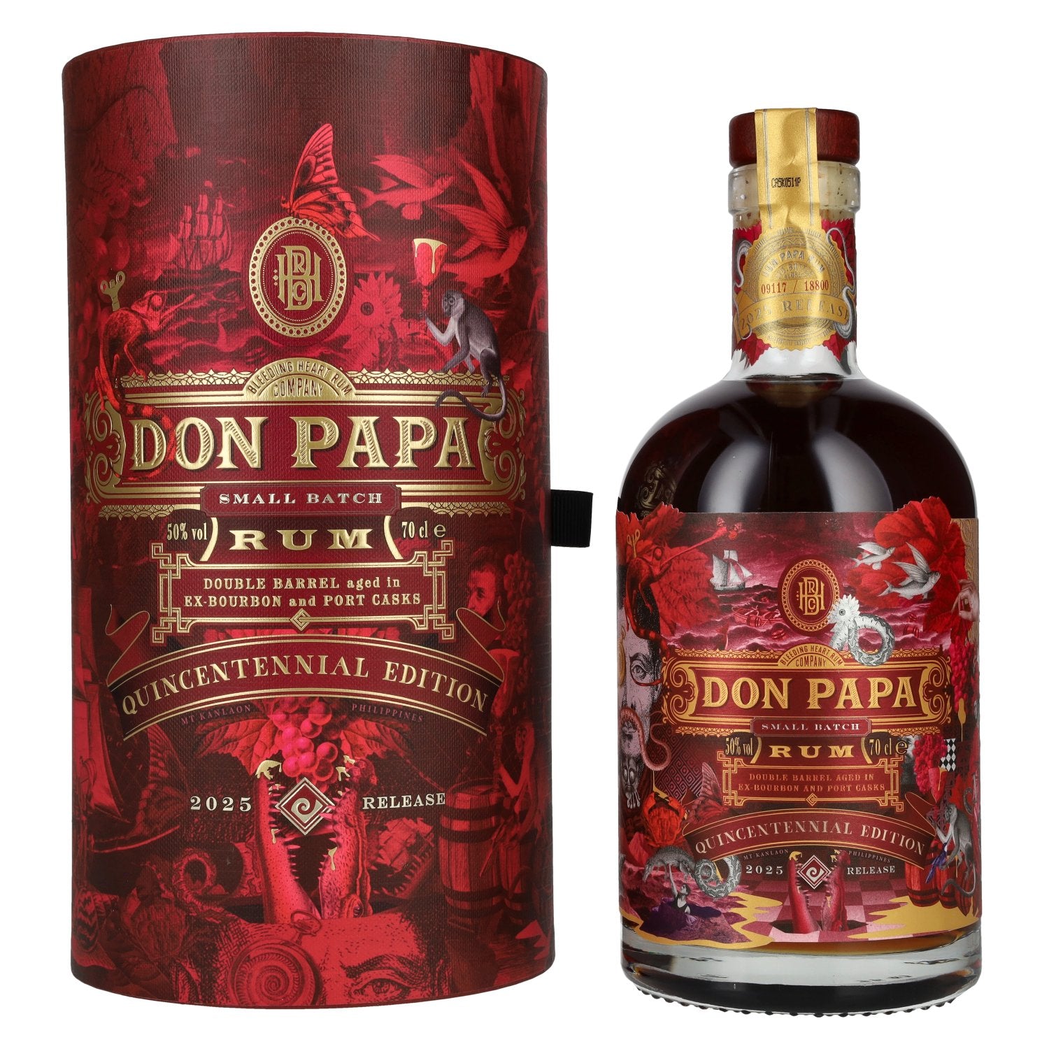 Don Papa 7 Years Old Small Batch Ex-Bourbon & Port Casks Rum Quincentennial Edition 50% Vol. 0,7l in Geschenkbox