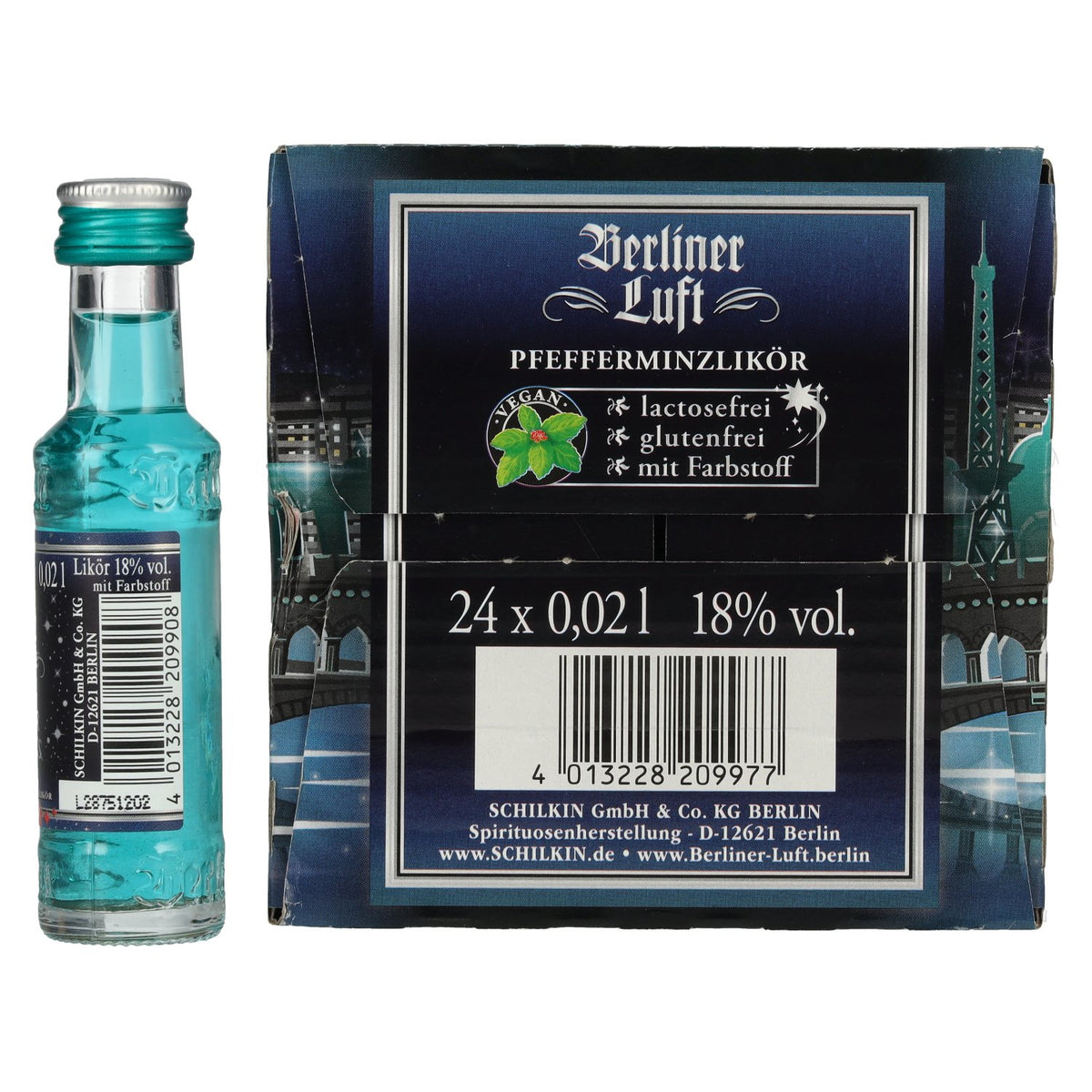 Berliner Luft GLITTER NIGHTS Der Frische Pfefferminzlikör 18% Vol. 24x0,02l