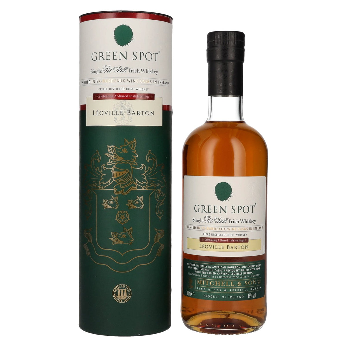 Green Spot LÉOVILLE BARTON Single Pot Still Irish Whiskey 46% ABV, 0.7l in a gift box