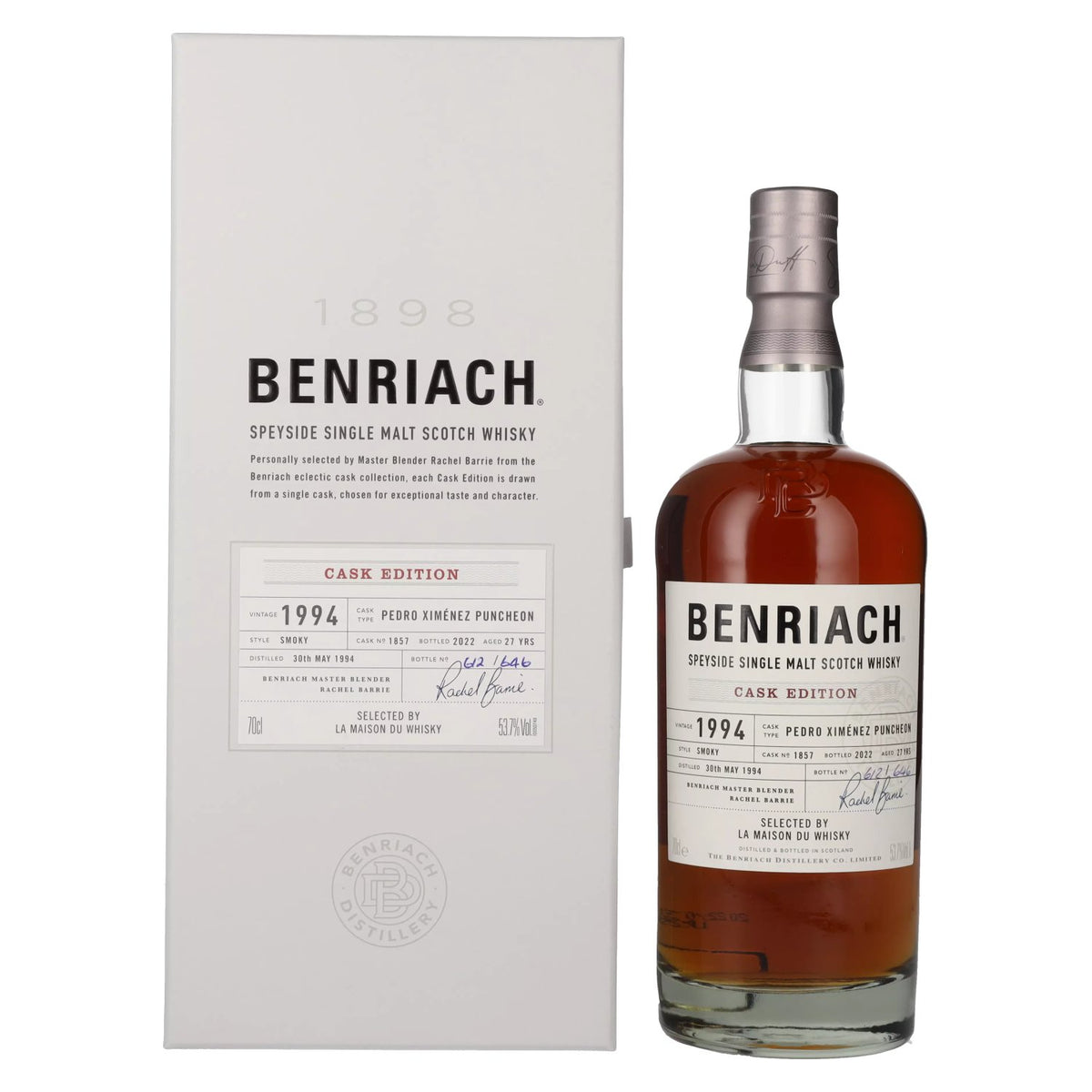 Benriach 27 Jaar Oud CASK EDITION Pedro Ximénez Vintage 1994 53,7% Vol. 0,7l in geschenkverpakking