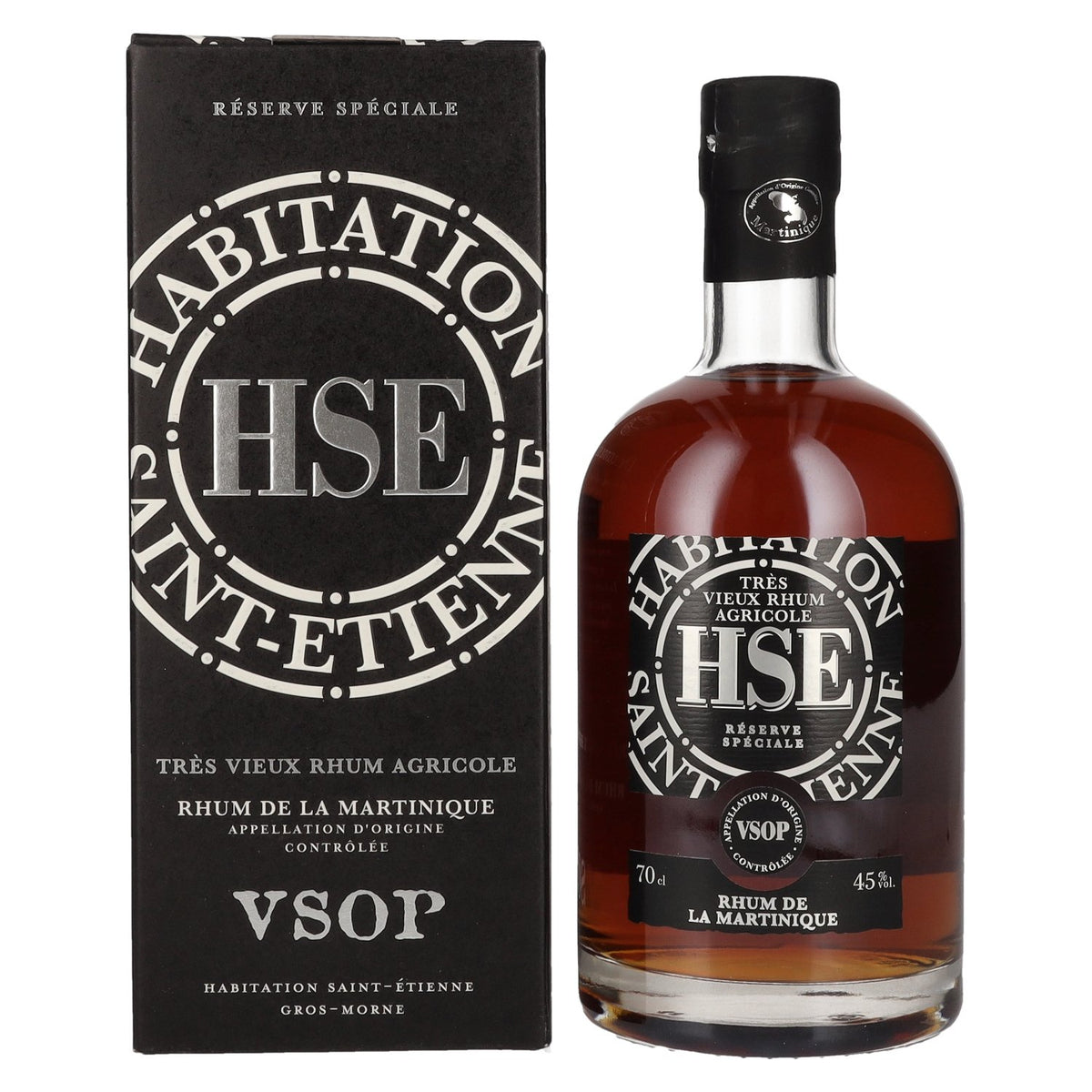 HSE Très Vieux Rhum Agricole VSOP 45% vol. 0.7 l in a gift box