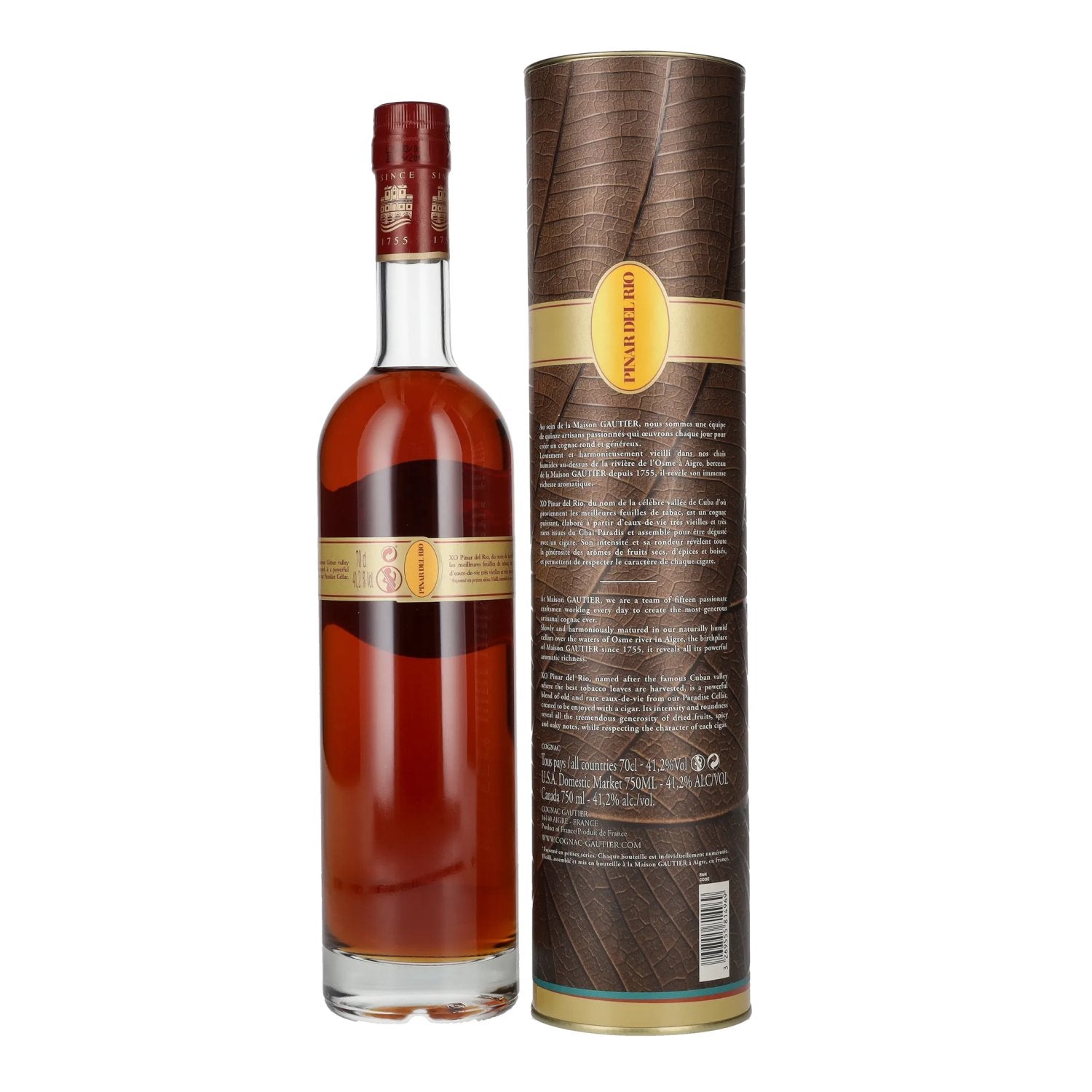 Gautier Cognac XO PINAR DEL RIO Exclusive Cigar Blend 41,2% vol. 0,7l en coffret cadeau