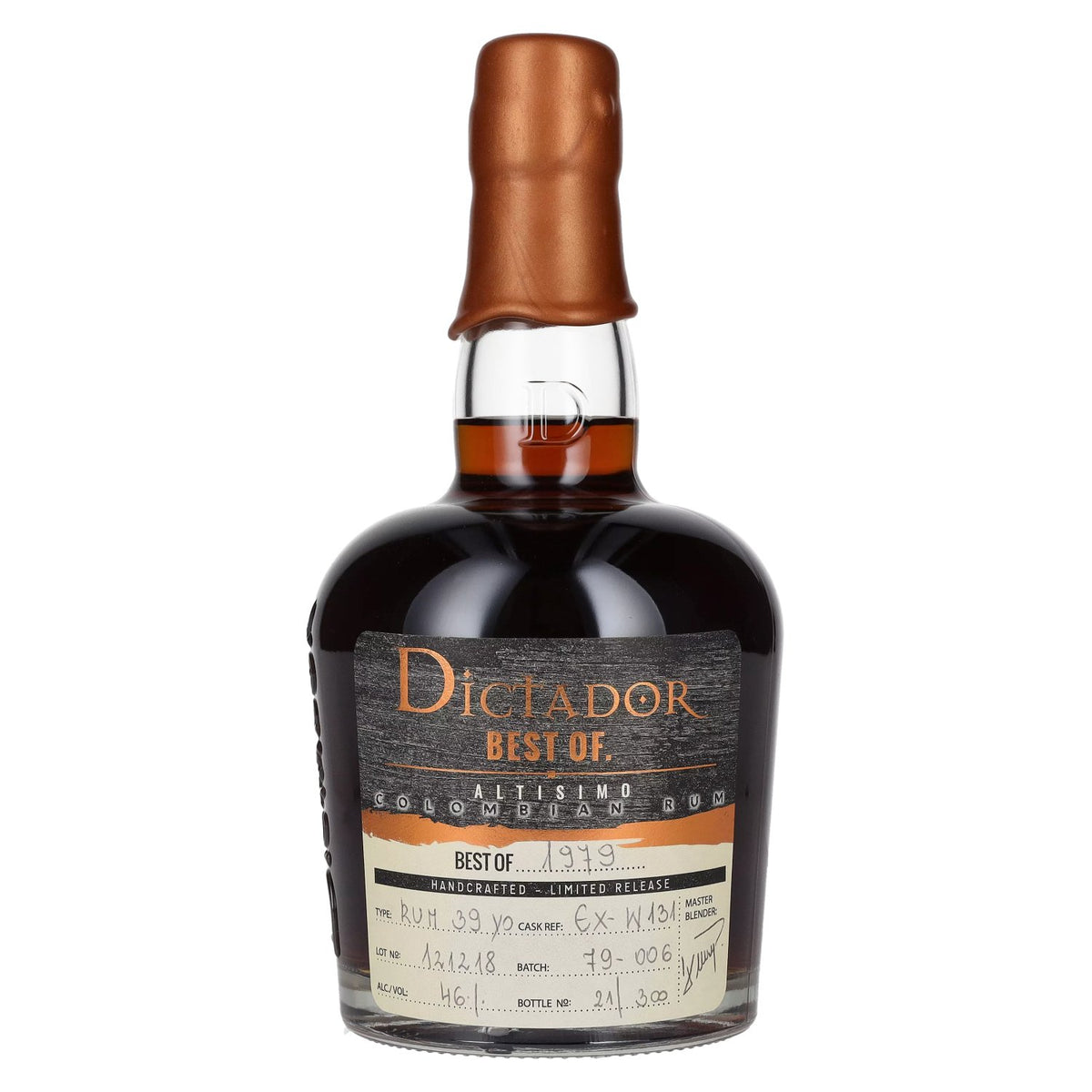 Dictador BEST OF 1979 ALTISIMO Colombiaanse rum, gelimiteerde uitgave, 46% vol., 0,7 l
