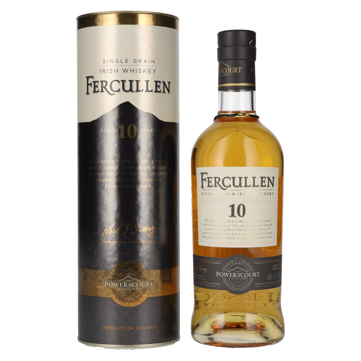 Whisky irlandais single grain Fercullen 10 ans d'âge, 40 % vol., 0,7 l, dans un coffret cadeau