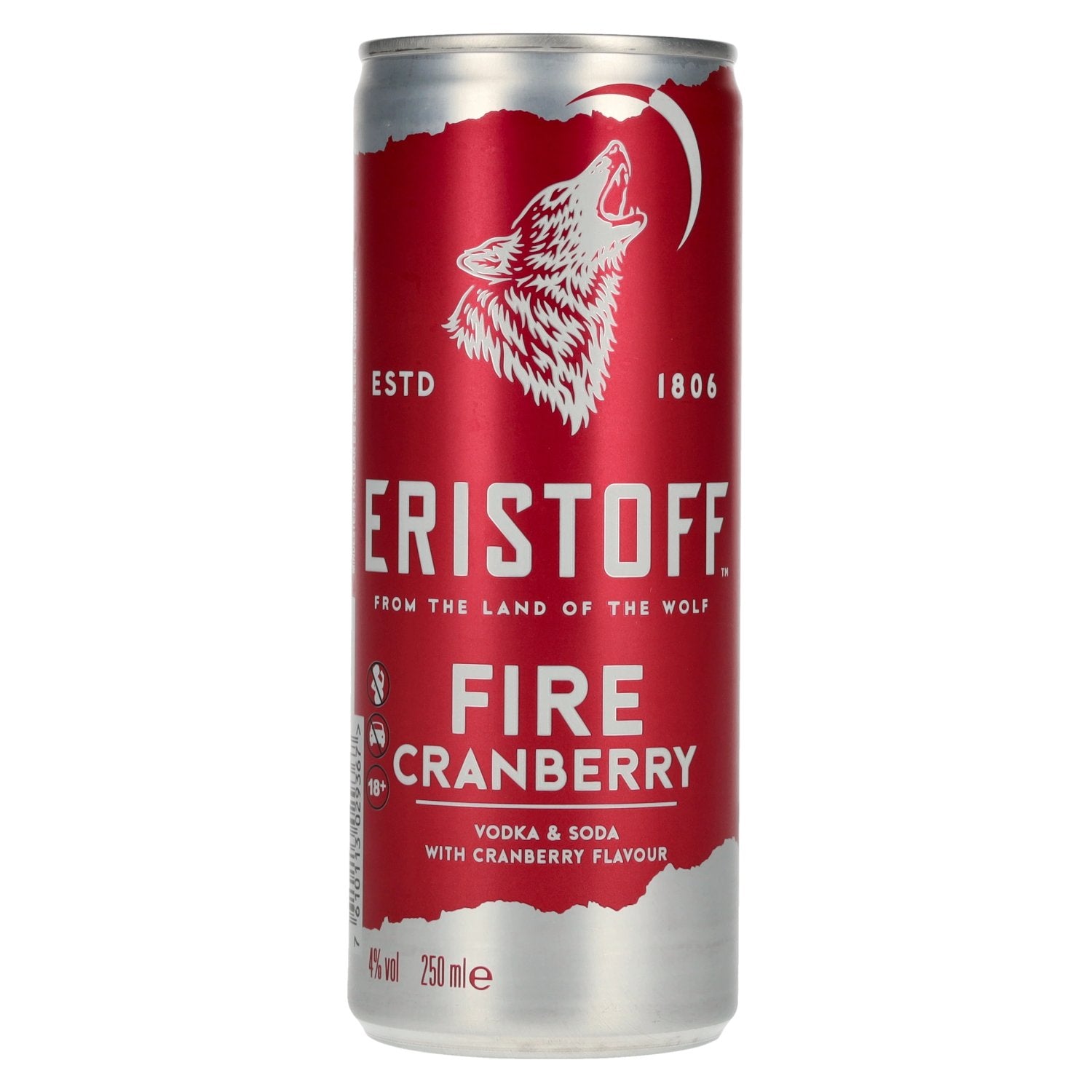 Eristoff Fire Cranberry 4% ABV, 0.25l can, deposit required