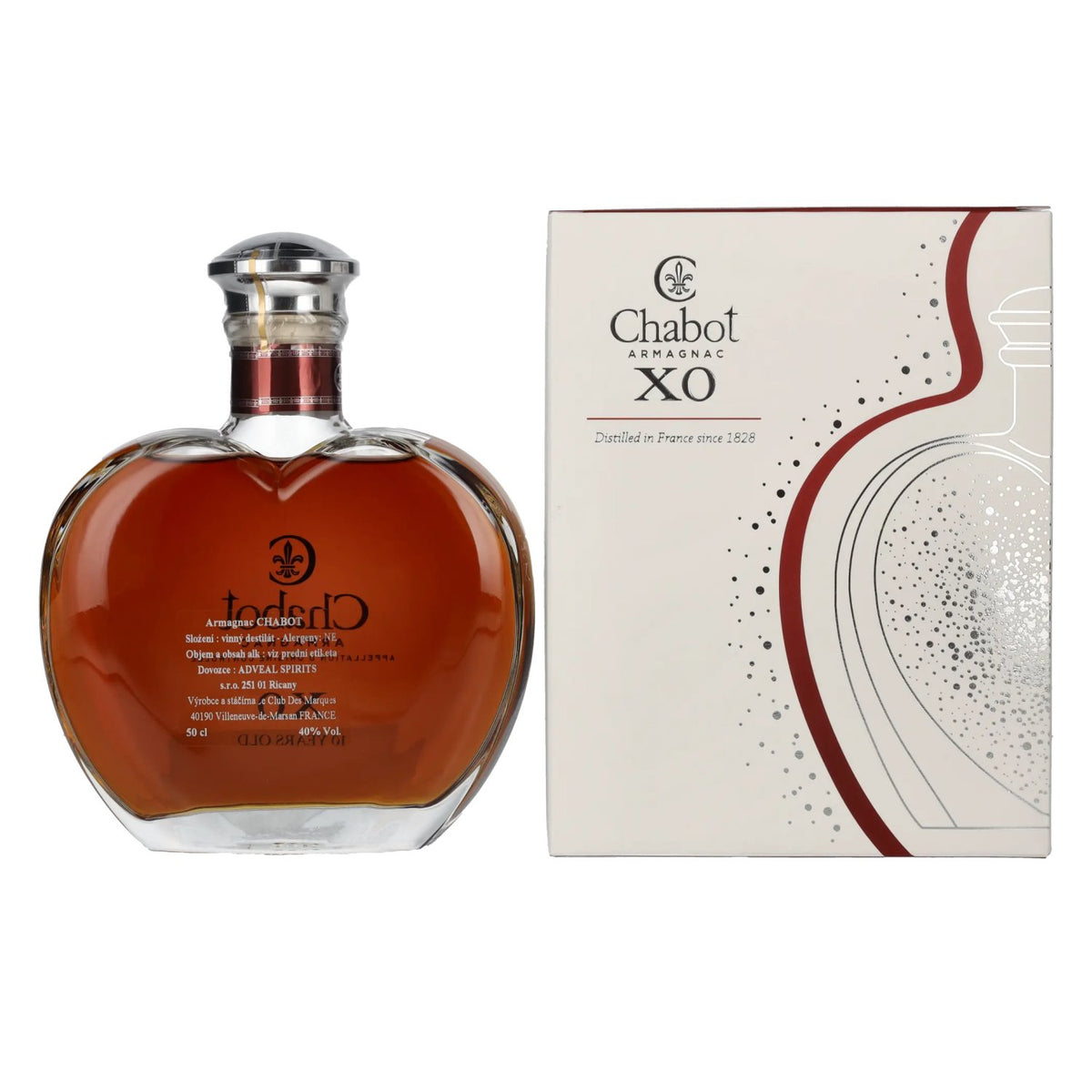 Chabot Armagnac 10 Years Old XO Coeur Silver Edition 40% Vol. 0,5l in Geschenkbox