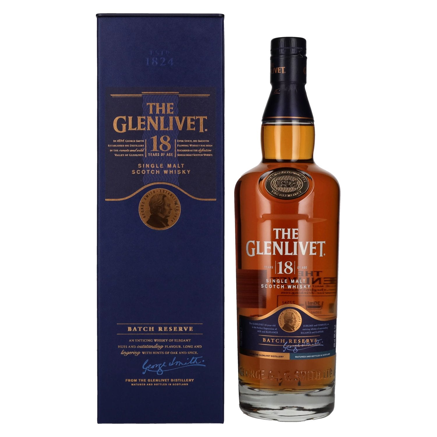 The Glenlivet 18 Years Old BATCH RESERVE Single Malt Whisky 40% Vol. 0,7l in gift box