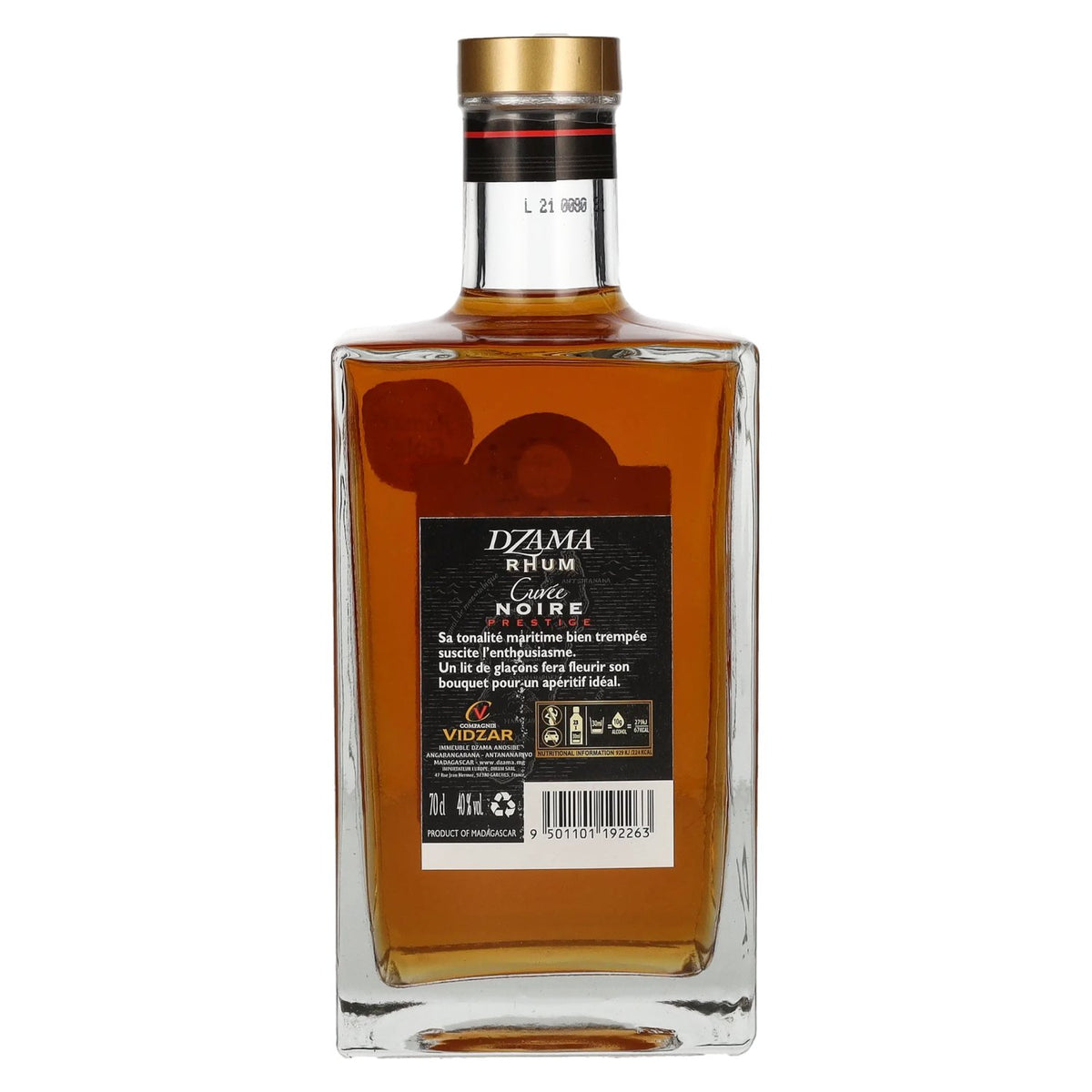Dzama Cuvée NOIRE PRESTIGE Rhum 40% vol. 0,7 l