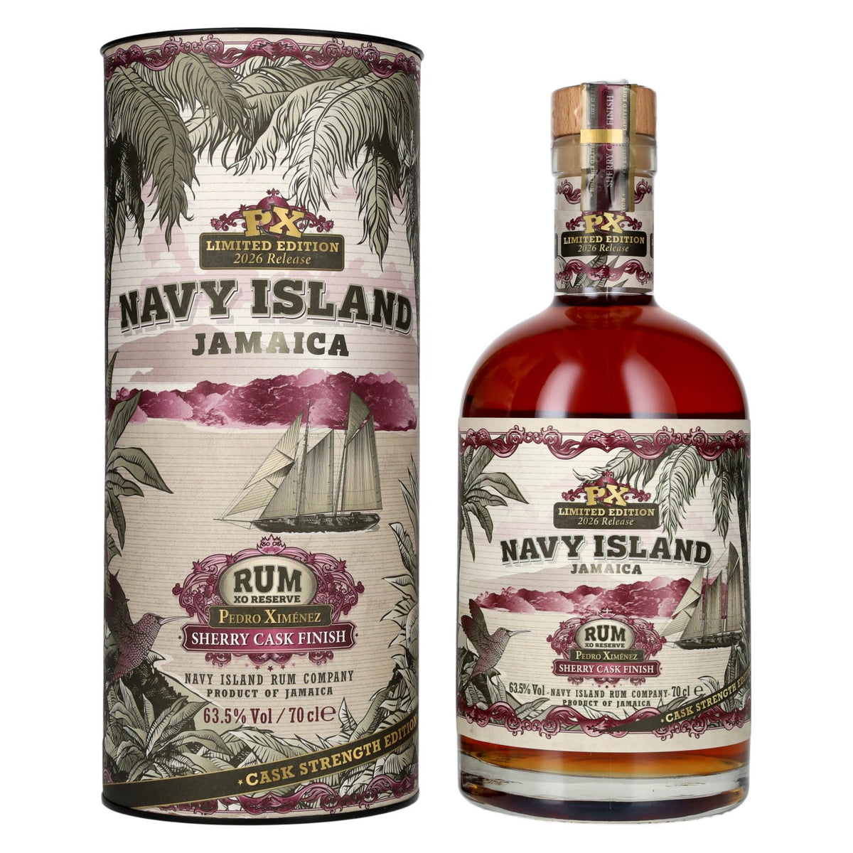 Navy Island JAMAICA XO Reserve Rum Pedro Ximénez Sherry Cask Finish Strength 2026 63,5% vol. 0,7 l in geschenkverpakking