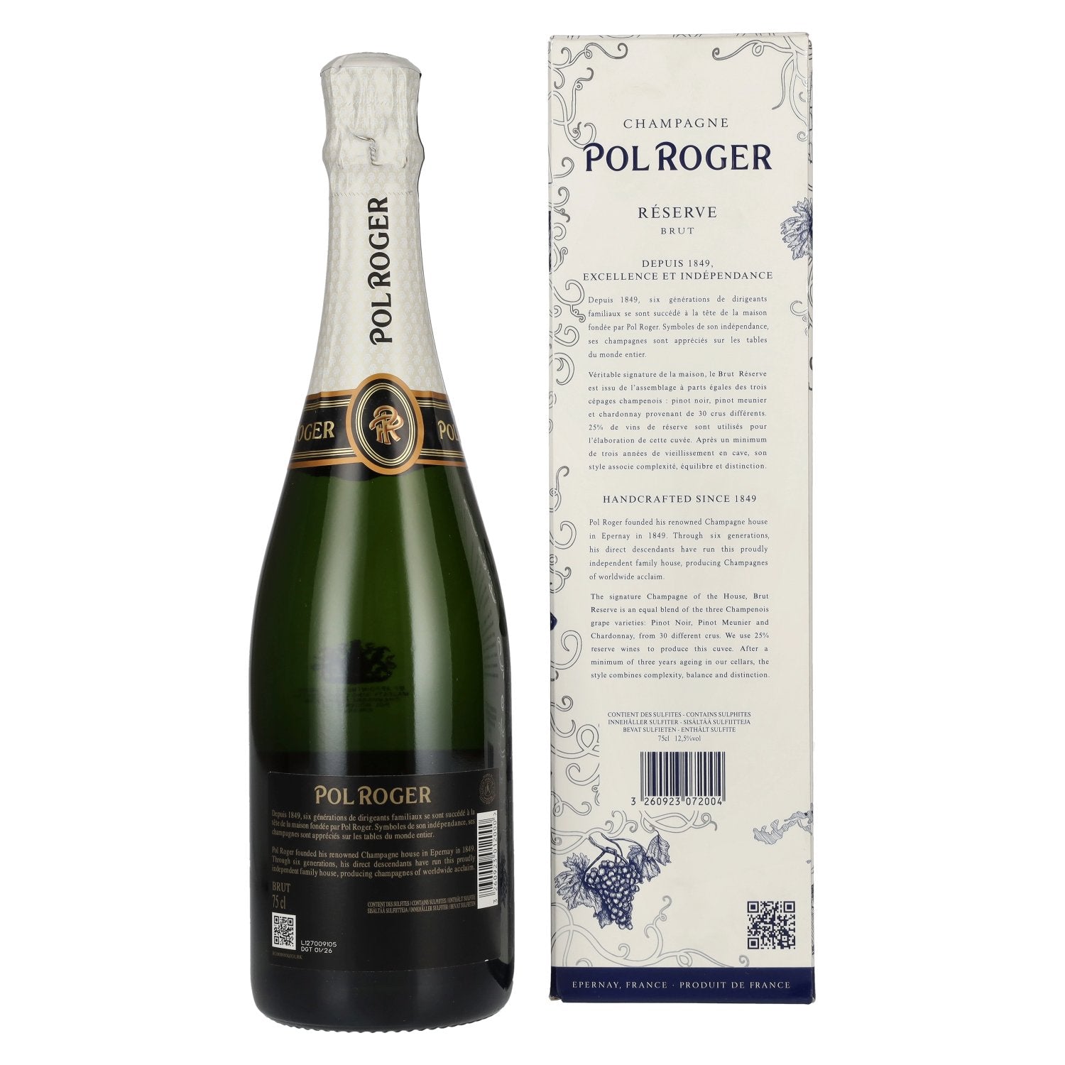 Pol Roger Champagne Réserve Brut 12,5% Vol. 0,75l in Geschenkbox