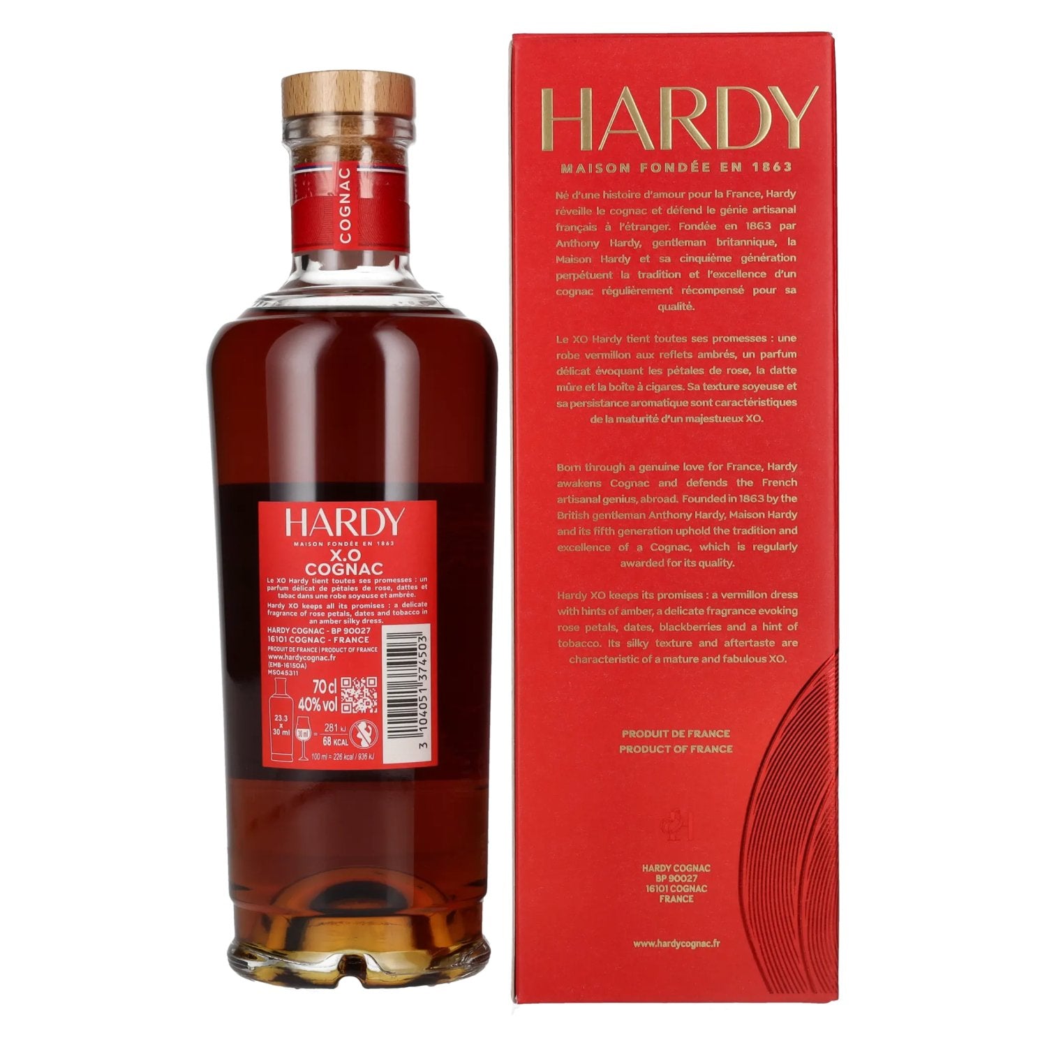 Hardy XO Fine Champagne Cognac 40% Vol. 0,7l in gift box