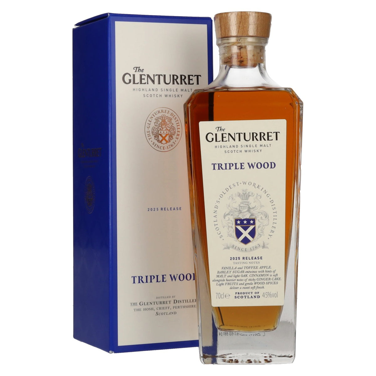 The Glenturret TRIPLE WOOD Release 2025 45% Vol. 0,7l in Geschenkbox