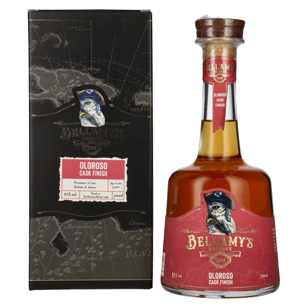 Bellamy's Reserve Rum OLOROSO CASK FINISH 43% vol. 0,7 l in geschenkverpakking