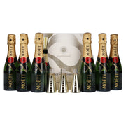 Moët & Chandon Champagne AT HOME PACK 12% Vol. 6x0,2l in Geschenkbox mit Bottle Sippers