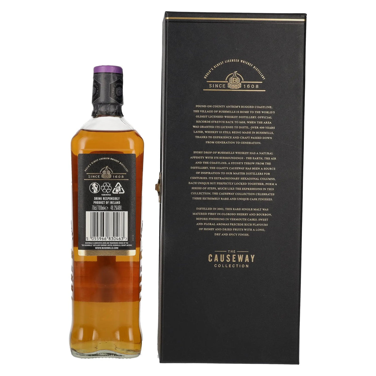 Bushmills THE CAUSEWAY COLLECTION Single Malt Vermouth Casks 2002 48,2 % vol. 0,7 l dans un coffret cadeau