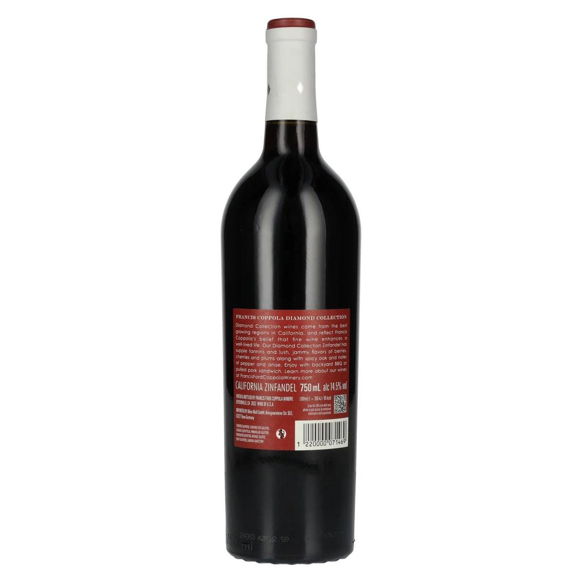Francis Ford Coppola RED LABEL ZINFANDEL Diamond Collection 2022 14,5% vol. 0,75 l