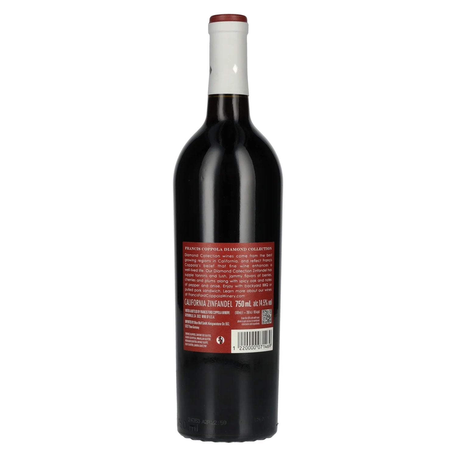 Francis Ford Coppola RED LABEL ZINFANDEL Diamond Collection 2022 14,5% Vol. 0,75l