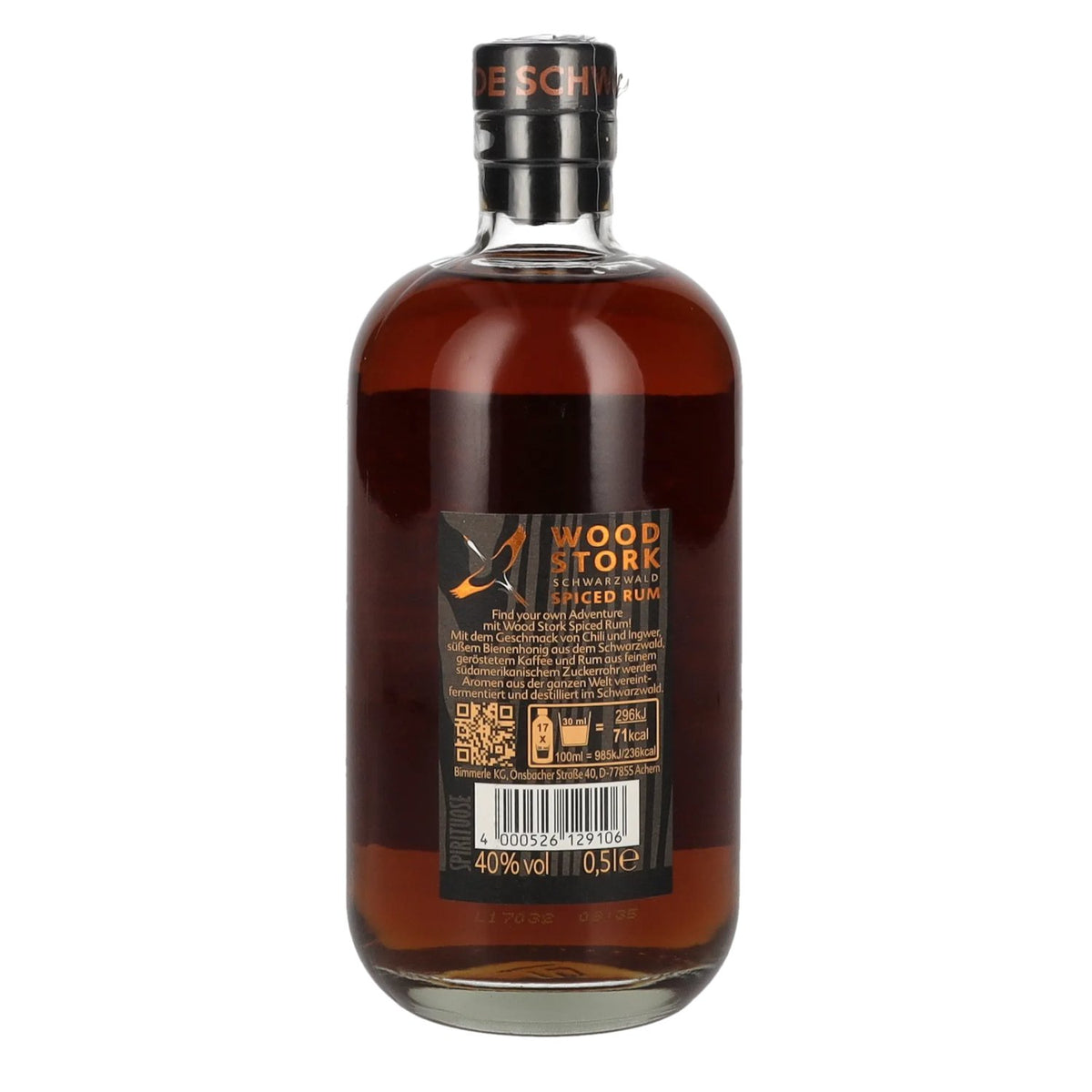 Wood Stork Rhum épicé de la Forêt-Noire 40 % vol. 0,5 l
