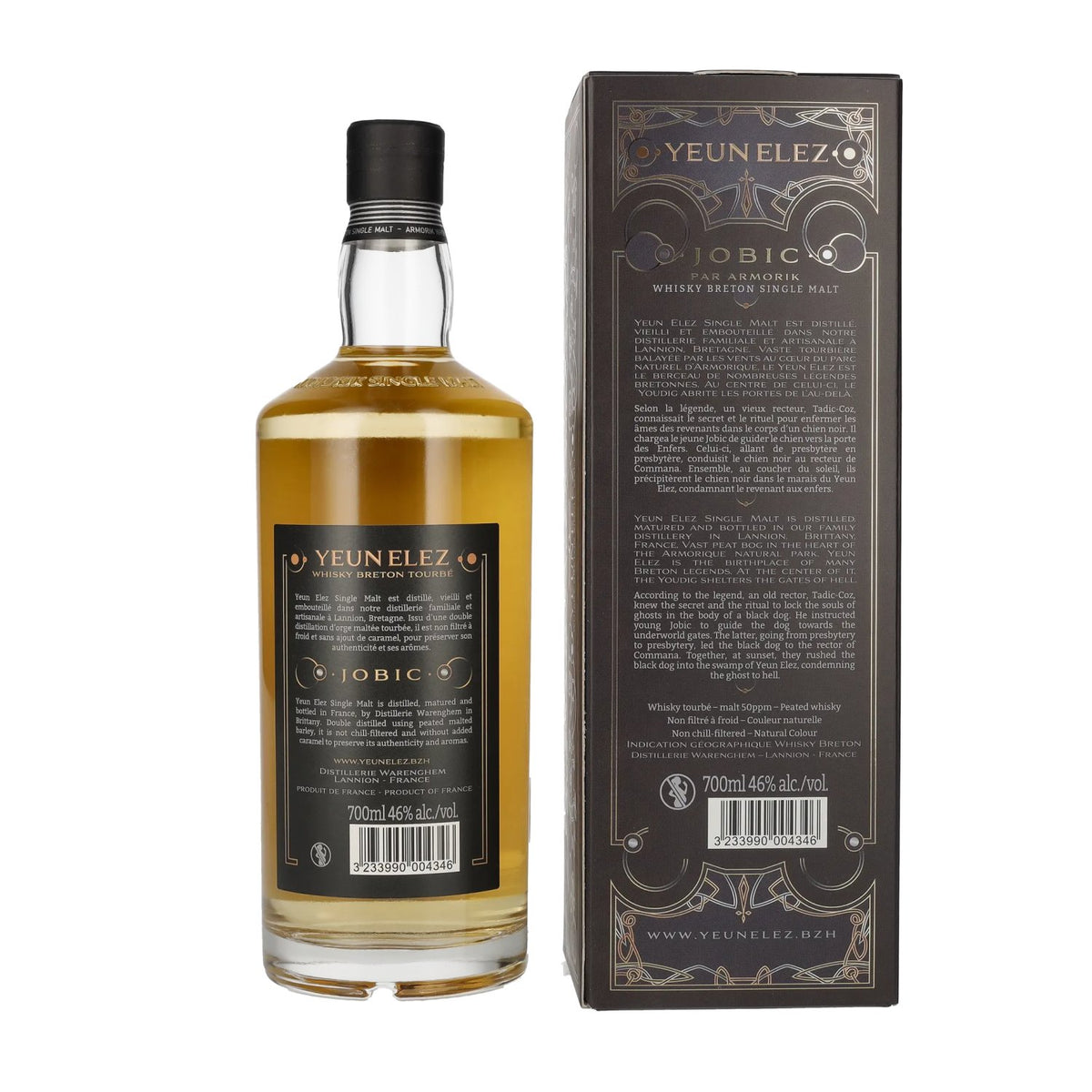 Armorik YEUN ELEZ Whisky Breton Single Malt JOBIC 46% Vol. 0,7l en coffret cadeau