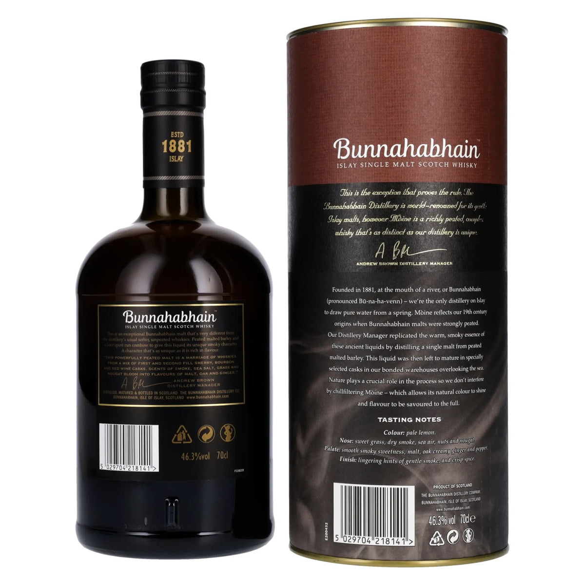 Bunnahabhain MÒINE Islay Single Malt Scotch Whisky 46,3% Vol. 0,7l in Geschenkbox