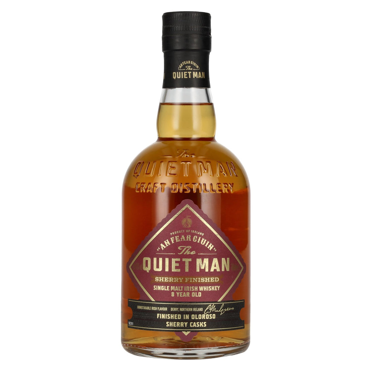 The Quiet Man Irish Whiskey AN FEAR CIUIN 8 Year Old SHERRY CASK Single Malt Irish Whiskey 43% vol. 0.7 l