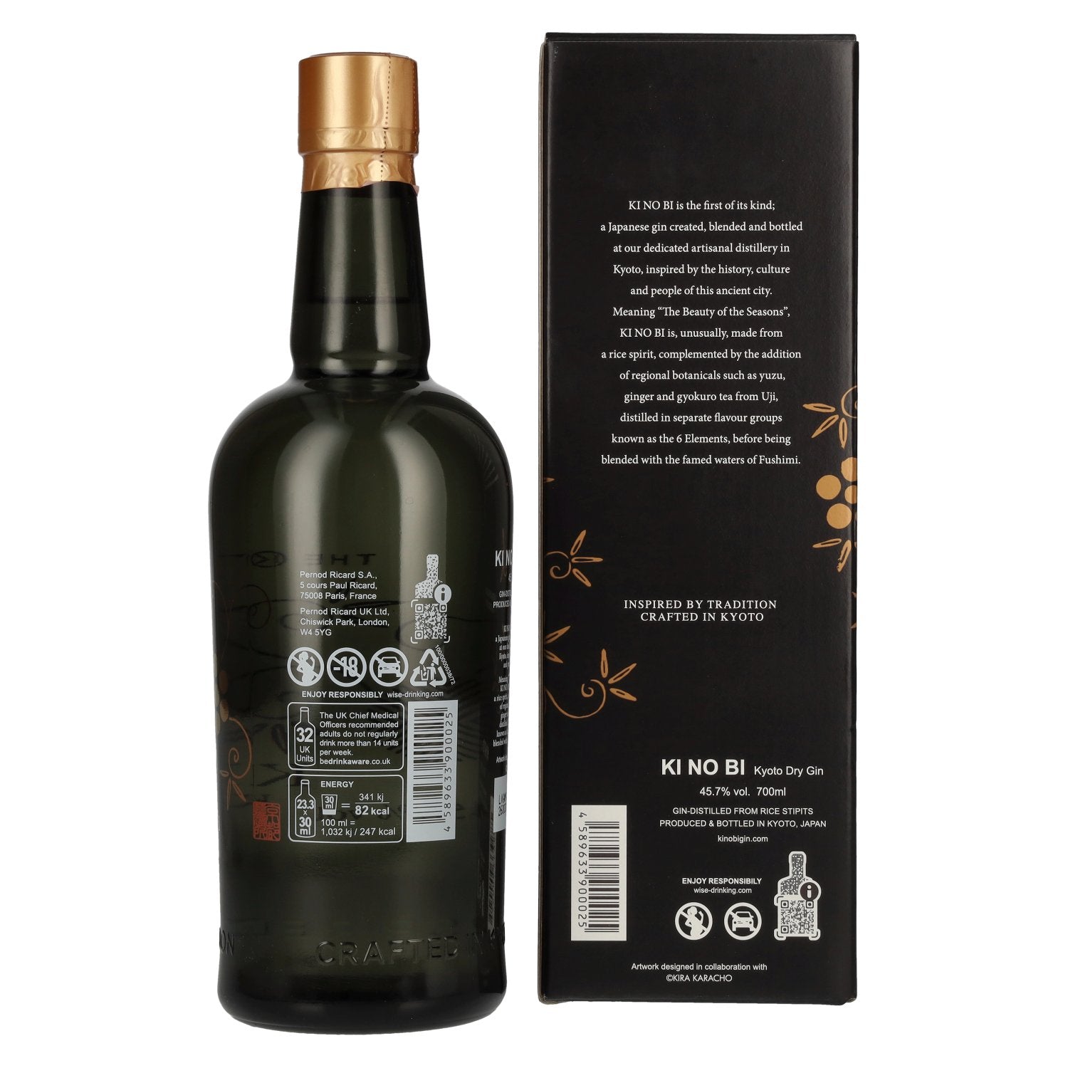KI NO BI Kyoto Dry Gin 45,7% Vol. 0,7l in gift box