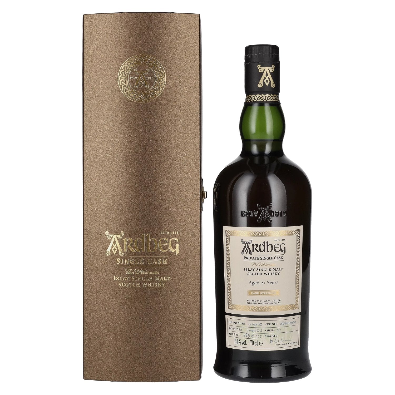 Ardbeg 21 Years Old The Ultimate Private Single Cask Whisky 51% Vol. 0,7l in geschenkverpakking