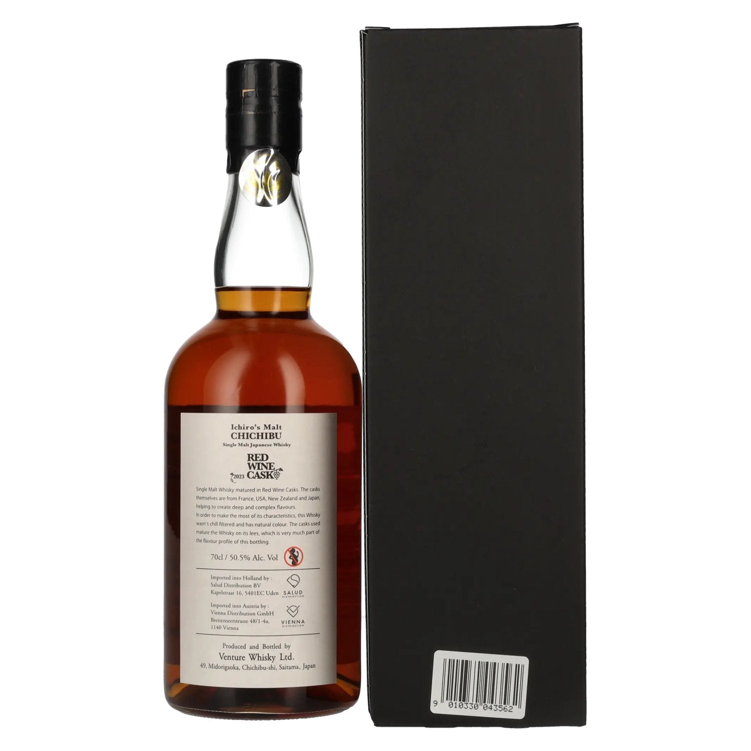Chichibu Ichiro's Single Malt Red Wine Cask Japanse whisky 2023 50,5% Vol. 0,7l in geschenkverpakking
