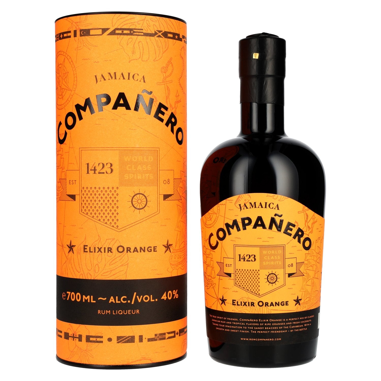 Compañero JAMAICA Elixir Orange Rum Liqueur 40% Vol. 0,7l in Geschenkbox