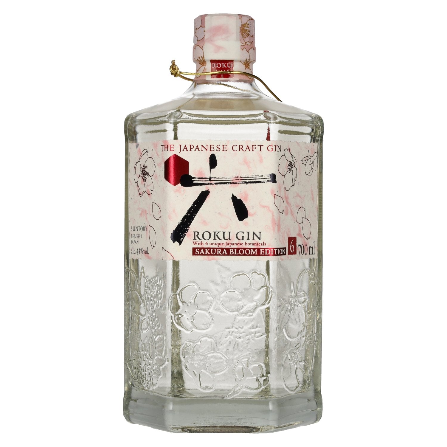 Roku Gin De Japanse ambachtelijke gin Sakura Bloom Editie 6 43% Vol. 0,7l