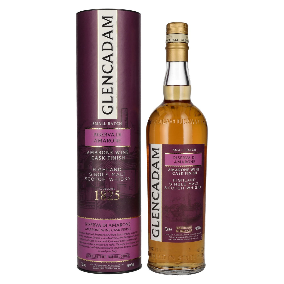 Glencadam RISERVA DI AMARONE Single Malt AMARONE WINE CASK FINISH 46% vol. 0.7 l in a gift box