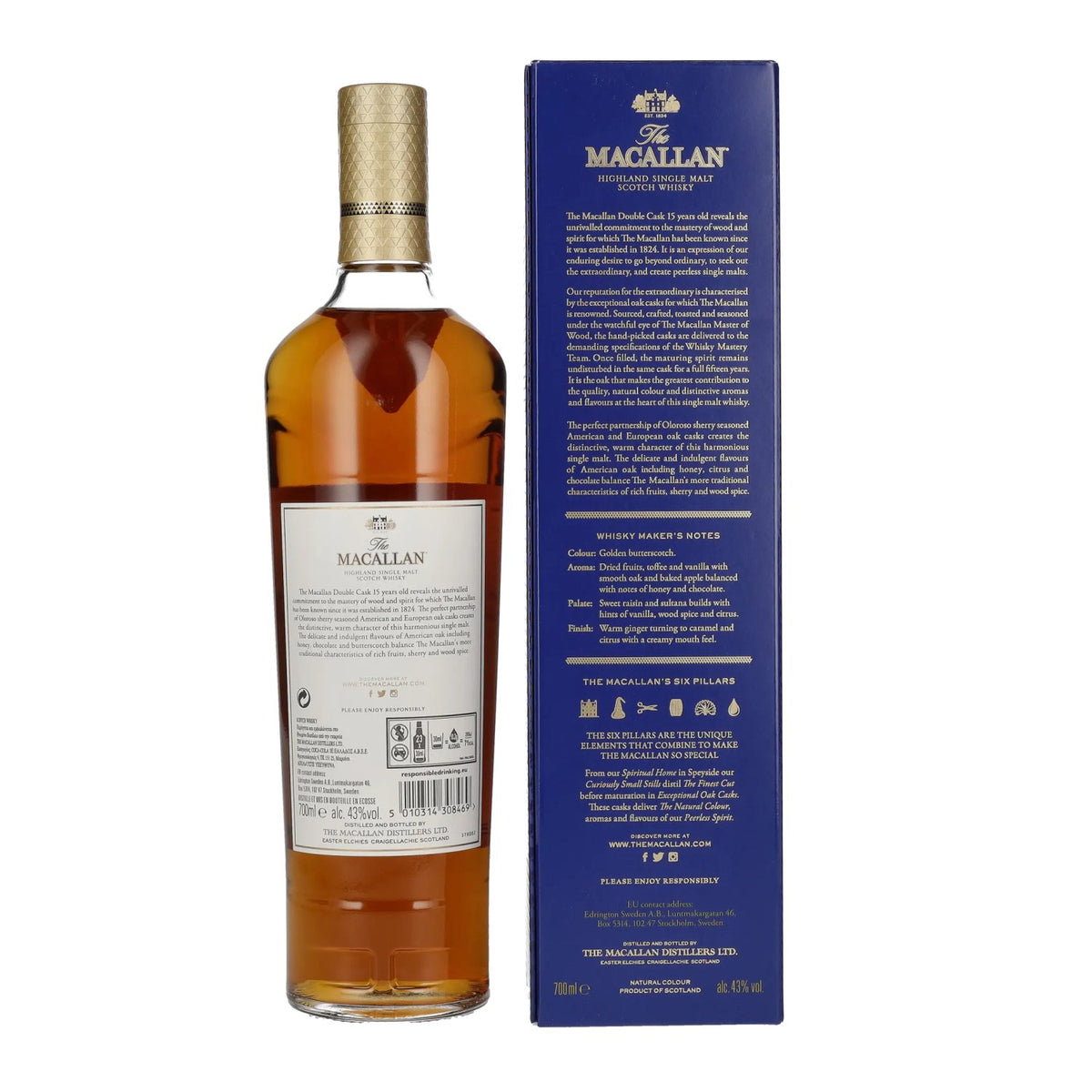 The Macallan 15 Years Old DOUBLE CASK 43% vol. 0,7 l in geschenkverpakking