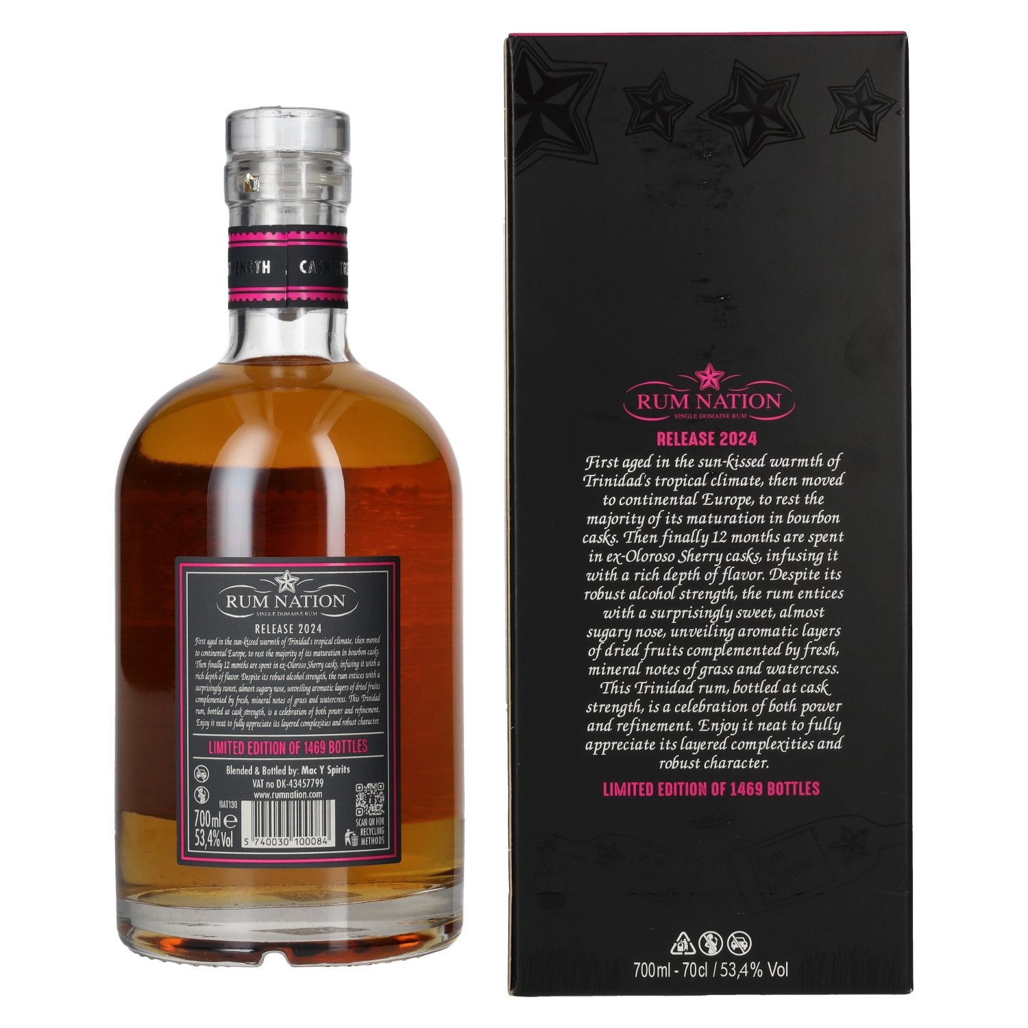 Rum Nation 12 Years Old Trinidad Rum Cask Strength Limited Edition 2024 53,4% Vol. 0,7l en coffret cadeau