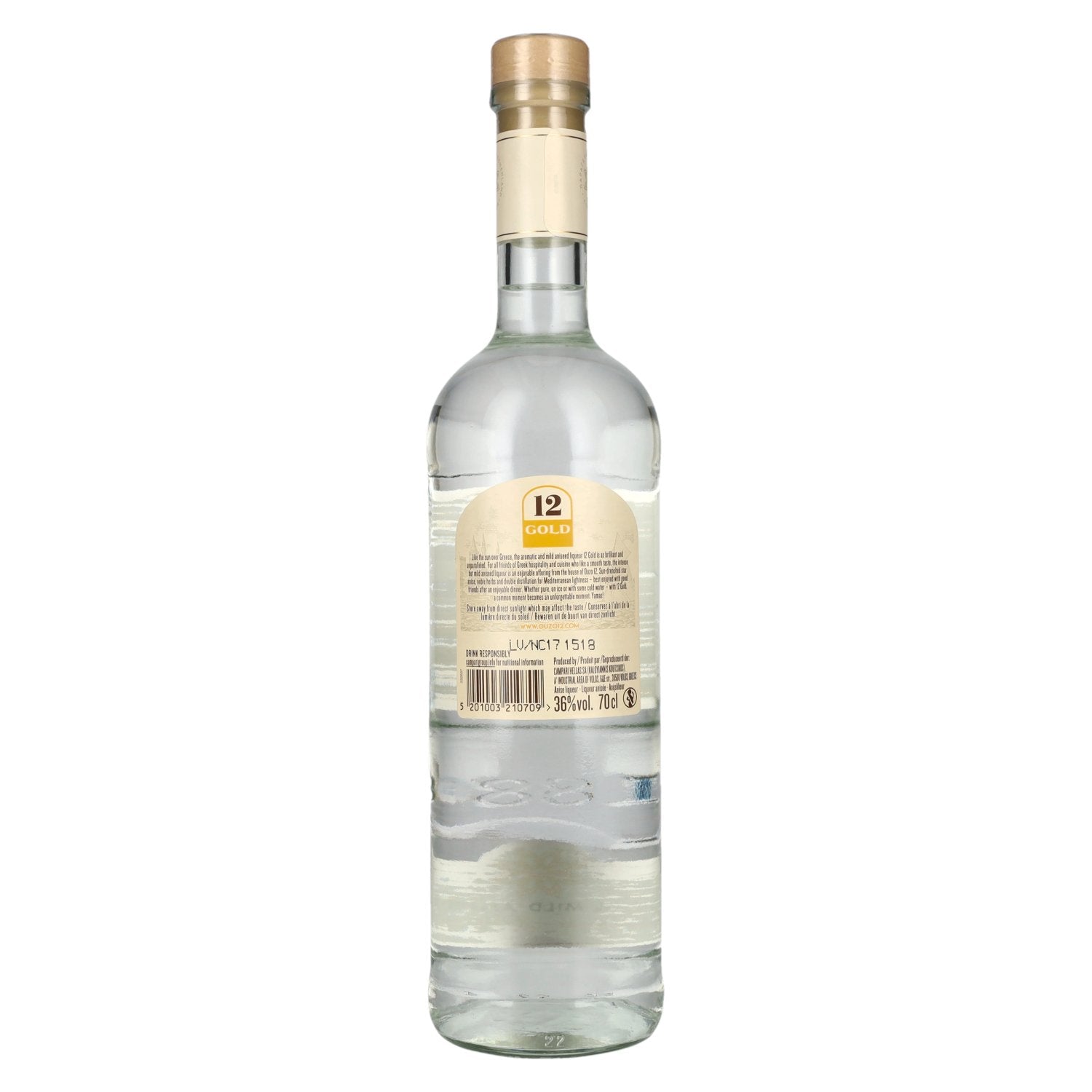 12 GOUD Anijslikeur van Ouzo 12 36% Vol. 0,7l