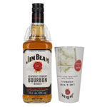 Jim Beam Kentucky Straight Bourbon Whisky 40% vol. 0.7 l with a highball glass