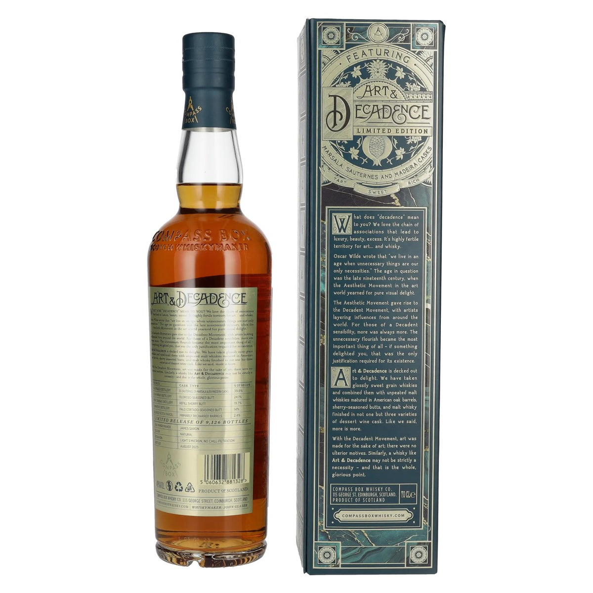 Compass Box ART &amp; DECADENCE Blended Scotch Whisky 49% vol. 0,7 l in geschenkverpakking