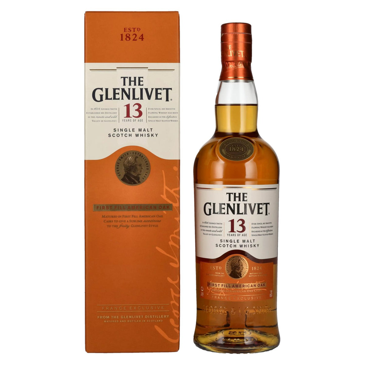 The Glenlivet 13 ans d'âge FIRST FILL AMERICAN OAK 40 % vol. 0,7 l dans un coffret cadeau