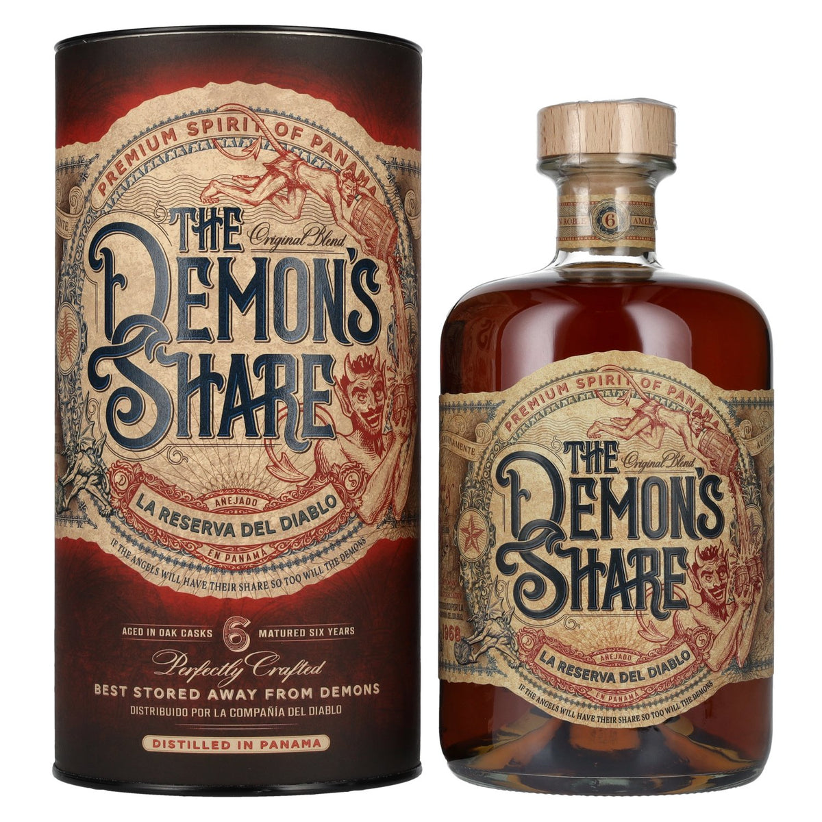 The Demon's Share 6 Years Old Spirit Drink 40% vol. 0,7 l in geschenkverpakking
