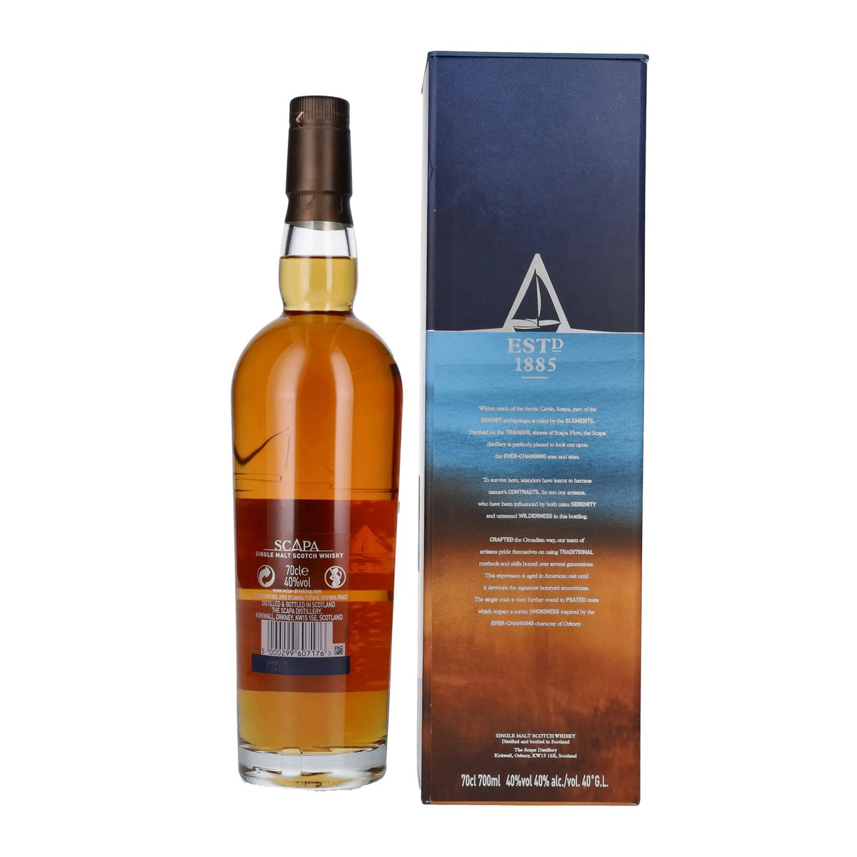 Scapa The Orcadian Glansa 40% ABV, 0.7 litres, in a gift box