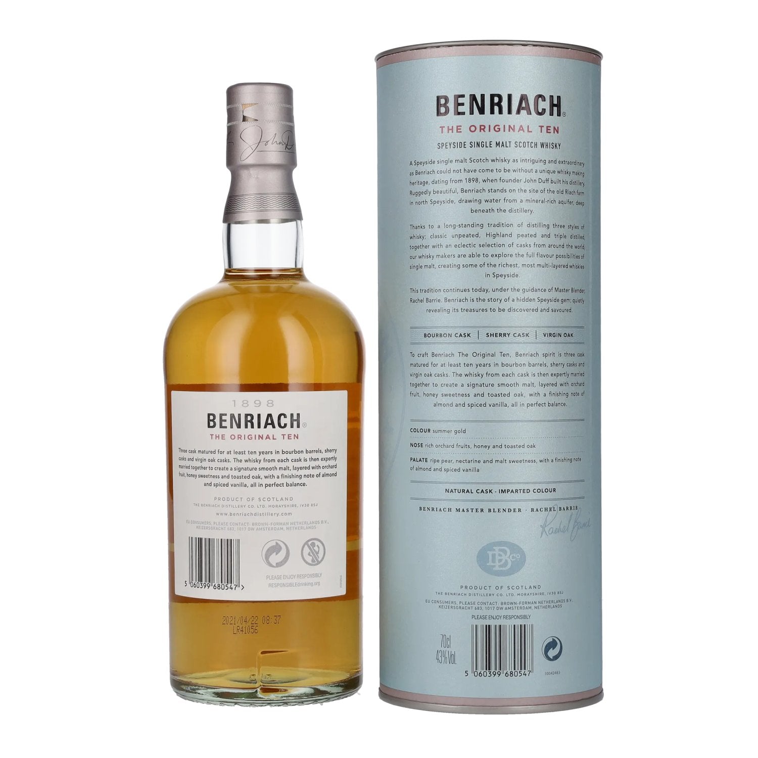 Benriach The ORIGINAL TEN Single Malt Three Cask Gerijpt 43% Vol. 0,7l in geschenkverpakking